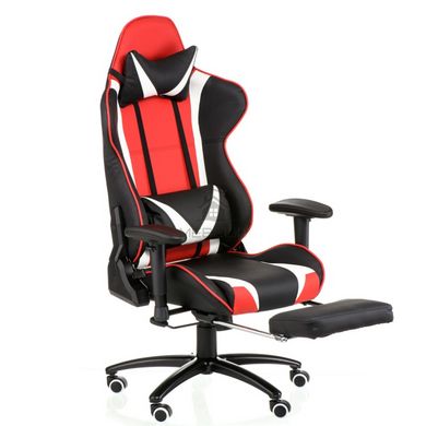 Офісне крісло EXTREMERACE BLACK/RED/WHITE WITH FOOTREST Special4You Чорно-червоний фотографія