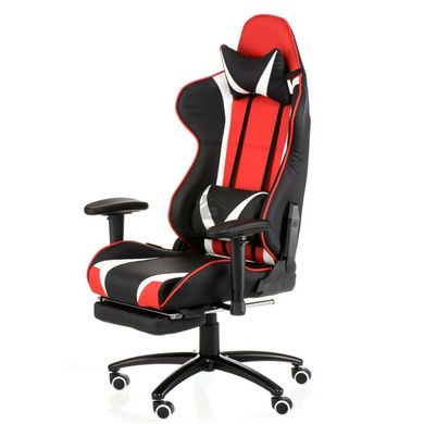 Компьютерное кресло EXTREMERACE BLACK/RED/WHITE WITH FOOTREST  Special4You Черно-красный фотография