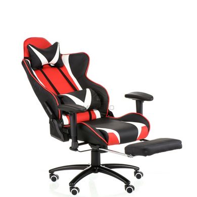 Компьютерное кресло EXTREMERACE BLACK/RED/WHITE WITH FOOTREST  Special4You Черно-красный фотография