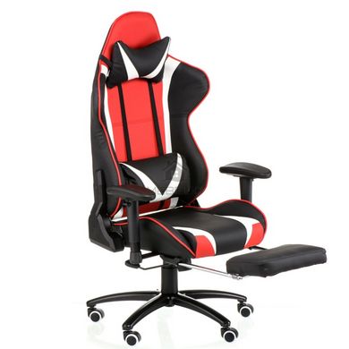 Компьютерное кресло EXTREMERACE BLACK/RED/WHITE WITH FOOTREST  Special4You Черно-красный фотография