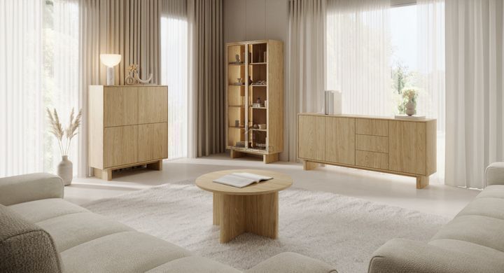 Стіл журнальний Perfect Home Набу / Nabu 90x90 круглий Дуб олійний
