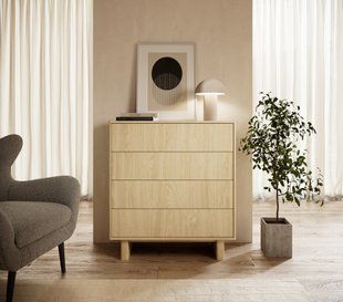 Комод Perfect Home Набу / Nabu 4S/93 с 4 ящиками Дуб масляный фотография