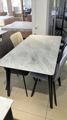 Стіл розкладний BERLIN CERAMIC Intarsio 111(140)x75 Сірий Глянець Кераміка Чорний