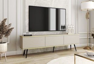 Тумба под телевизор Perfect Home Оро/Oro 3-дверная с черными ножками RTV175 MDF Бежевый фотография