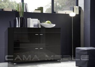 Комод LOGO II Cama 120/42 Черный Мат / Черный Глянец фотография