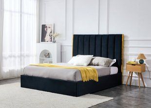 Кровать PALAZZO VELVET Halmar 160*200 Черный/золотой фотография