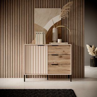 Комод Perfect Home Рейв/Rave 1-дверный с 3 ящиками D3S/104 Беж/викинг фотография