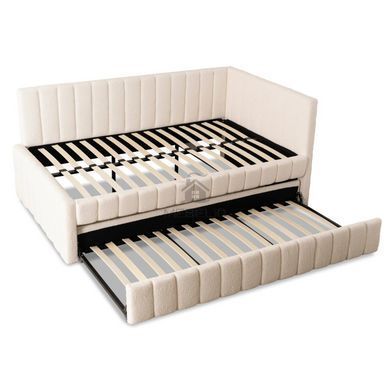 Ліжко MEBEL ELITE VILLEMO 90x200 см Кремовий букле