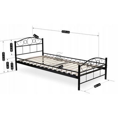 Кровать металлическая GRIFFIN MEBEL ELITE GRIFFIN 90x200 Черный фотография