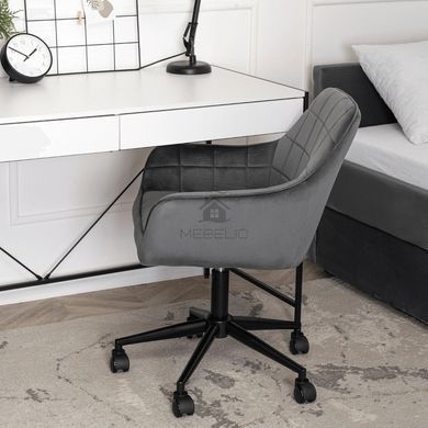 Стул офисный поворотный бархатный MEBEL ELITE LUCY Velvet  Серый фотография