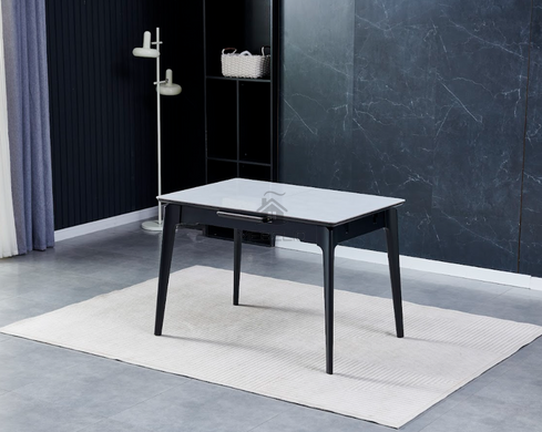 Стіл розкладний BERLIN CERAMIC Intarsio 111(140)x75 Сірий Глянець Кераміка Чорний